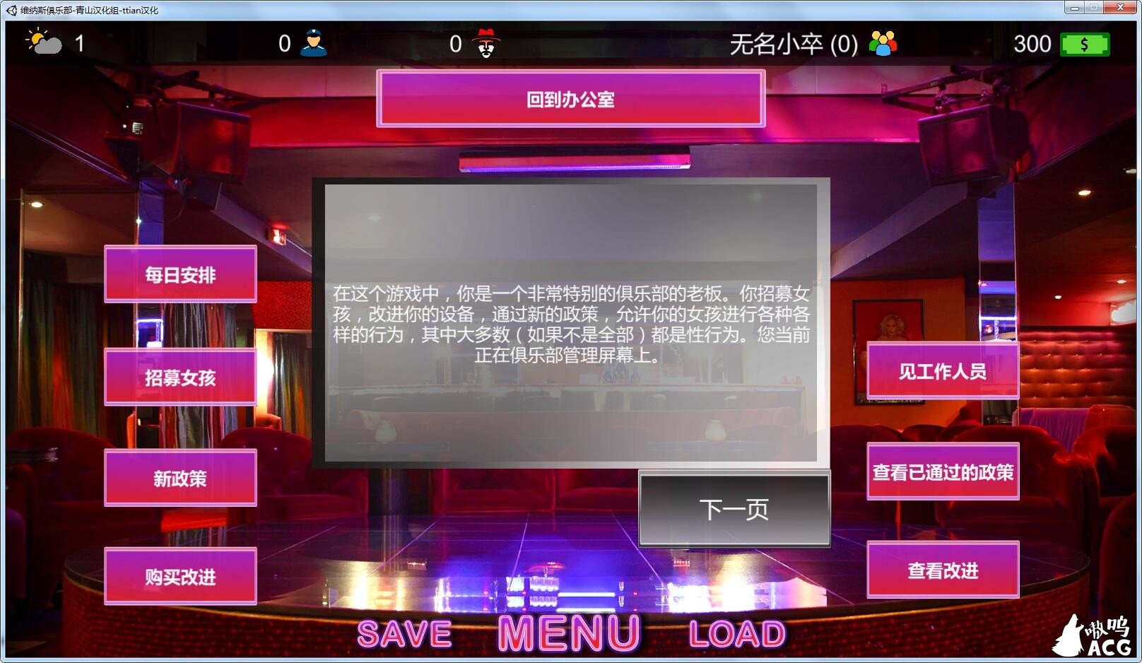 【大型模拟经营/汉化】维纳斯脱衣舞俱乐部 精翻汉化版【真人模拟经营/8月3日新汉化/可魔改/4G】 畅玩游戏 预览第2张