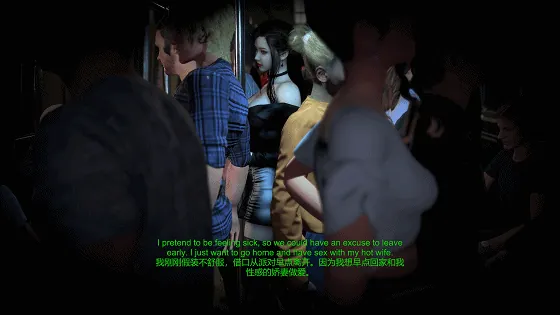 [3D/夫目前犯/NTR] 牛头人爱好者：春姑-地铁NTR 性感黑丝人妻在丈夫面前被电车痴汉侵犯中出 [中字] [2.1G/FM/WY]