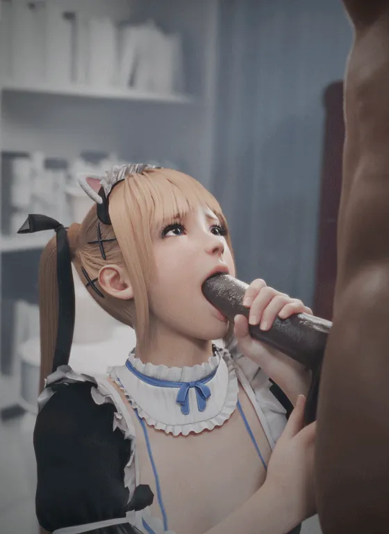 [3D/无修/CV] lewdgazer 5月新作：玛莉萝丝 性感女神女仆装口交侍奉颜射吞精 [654M/FM/WY]