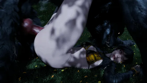 [3D/无修/CV] Shark3D (Rekin3D) 11月新作：2B+碧莉+海莉+秋儿+百合 性感御姐狼人巨根爆肏中出 [536M/FM/WY]